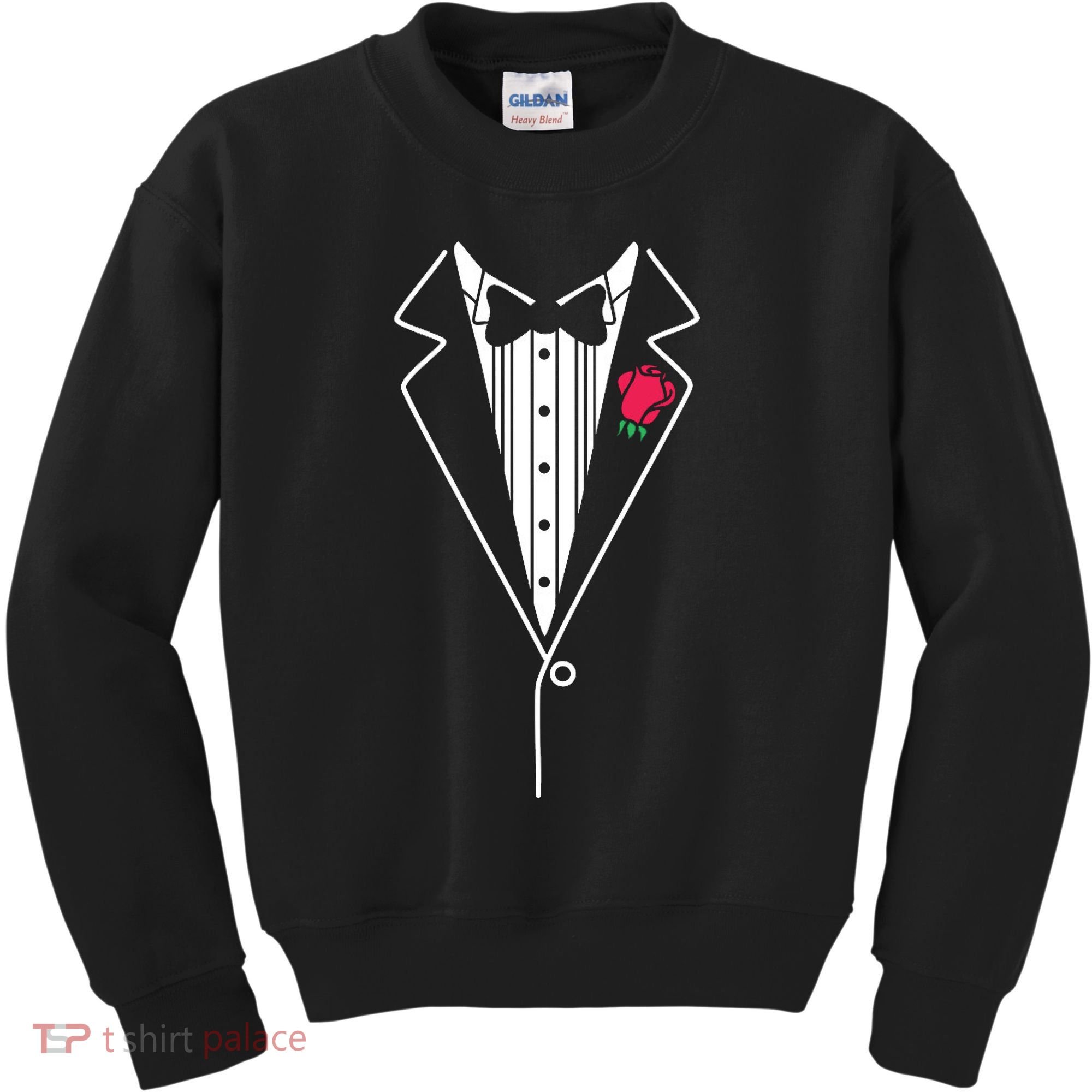 Wedding Tuxedo Red Rose Suit Kids Sweatshirt