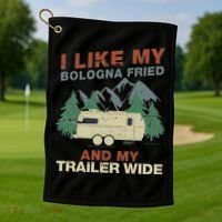 White Trash Redneck Trailer Funny White Trash Bash Golf Towel thumb 1