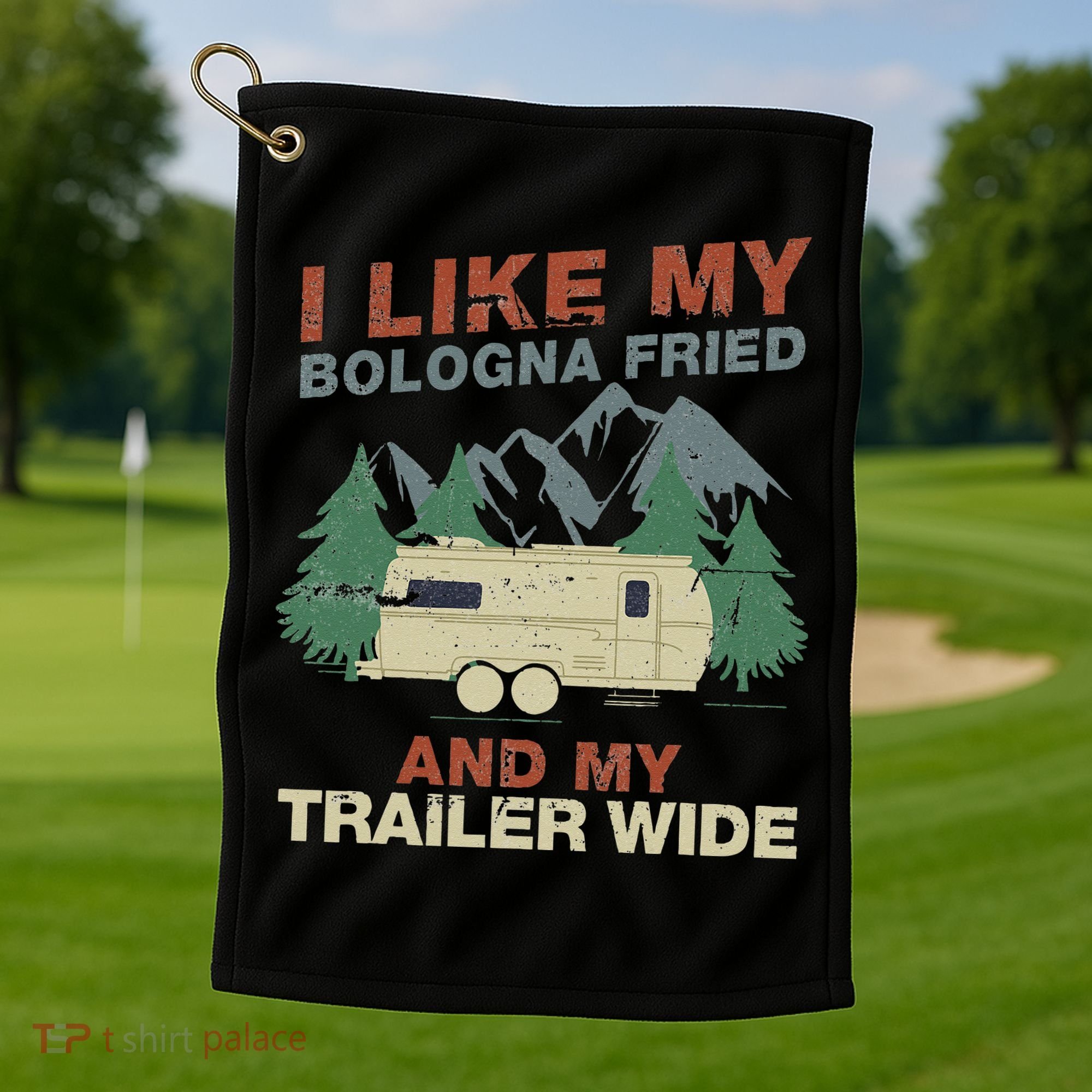 White Trash Redneck Trailer Funny White Trash Bash Golf Towel