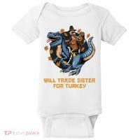 Will Trade Sister For Turkey Thanksgiving Baby Bodysuit thumb 0