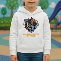 Will Trade Sister For Turkey Thanksgiving Kids Hoodie thumb 3