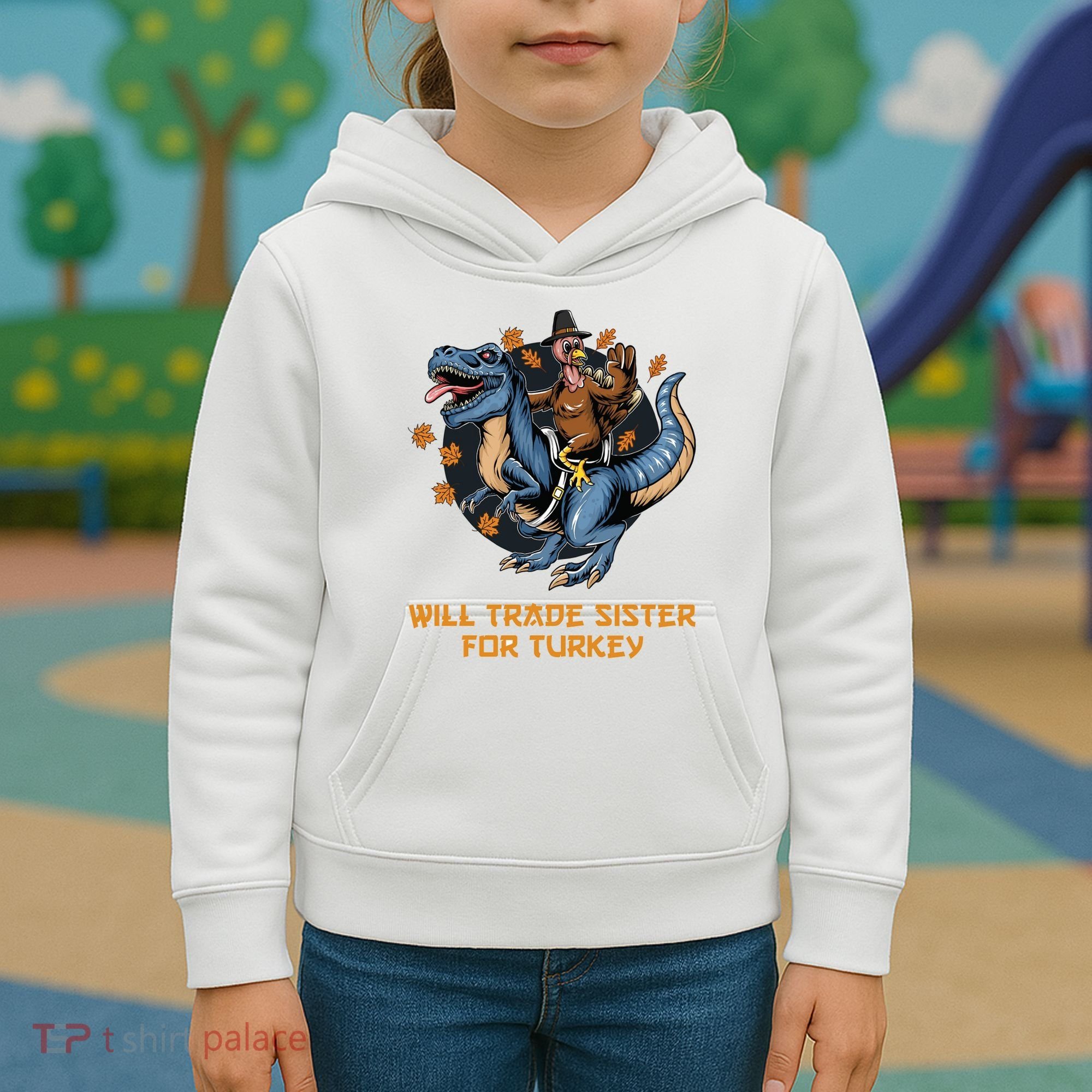 Will Trade Sister For Turkey Thanksgiving Kids Hoodie