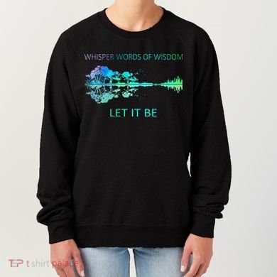 Watercolor Tree Sky There Will Be An Answer Let It Be Guitar Women's Sweatshirt