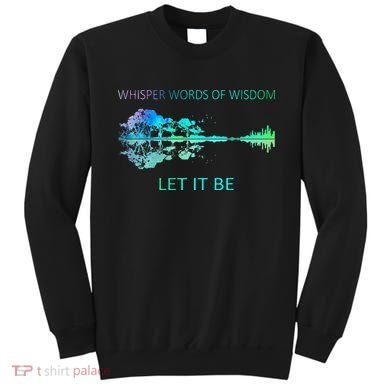 Watercolor Tree Sky There Will Be An Answer Let It Be Guitar Sweatshirt