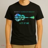 Watercolor Tree Sky There Will Be An Answer Let It Be Guitar T-Shirt thumb 3