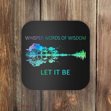 Watercolor Tree Sky There Will Be An Answer Let It Be Guitar Coaster