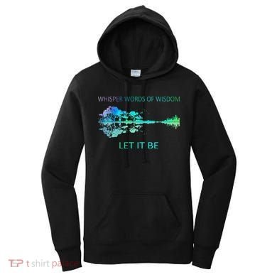 Watercolor Tree Sky There Will Be An Answer Let It Be Guitar Women's Hoodie