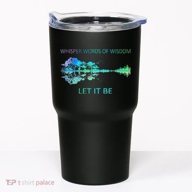 Watercolor Tree Sky There Will Be An Answer Let It Be Guitar Tumbler