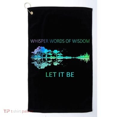 Watercolor Tree Sky There Will Be An Answer Let It Be Guitar Golf Towel