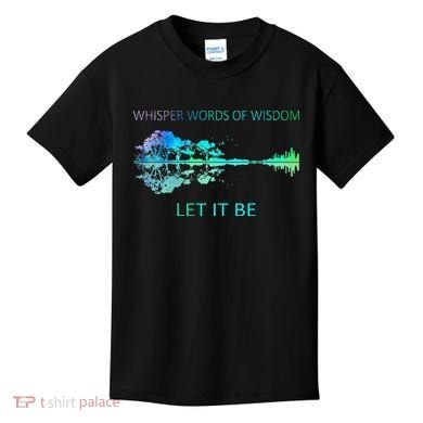 Watercolor Tree Sky There Will Be An Answer Let It Be Guitar Kids T-Shirt