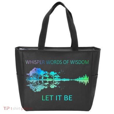 Watercolor Tree Sky There Will Be An Answer Let It Be Guitar Tote Bag