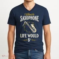 Without The Saxophone Life Would Bb V-Neck T-Shirt thumb 2