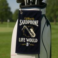Without The Saxophone Life Would Bb Golf Towel thumb 2