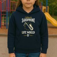 Without The Saxophone Life Would Bb Kids Hoodie thumb 3