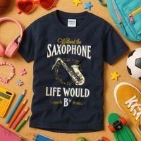 Without The Saxophone Life Would Bb Kids T-Shirt thumb 3