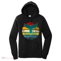 Whale Tail Save The Whale Retro Distressed Oceanic Sunset Gift Women's Hoodie thumb 0