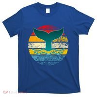 Whale Tail Save The Whale Retro Distressed Oceanic Sunset Gift T-Shirt thumb 0