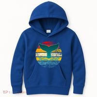 Whale Tail Save The Whale Retro Distressed Oceanic Sunset Gift Kids Hoodie thumb 0