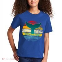 Whale Tail Save The Whale Retro Distressed Oceanic Sunset Gift Kids T-Shirt thumb 2