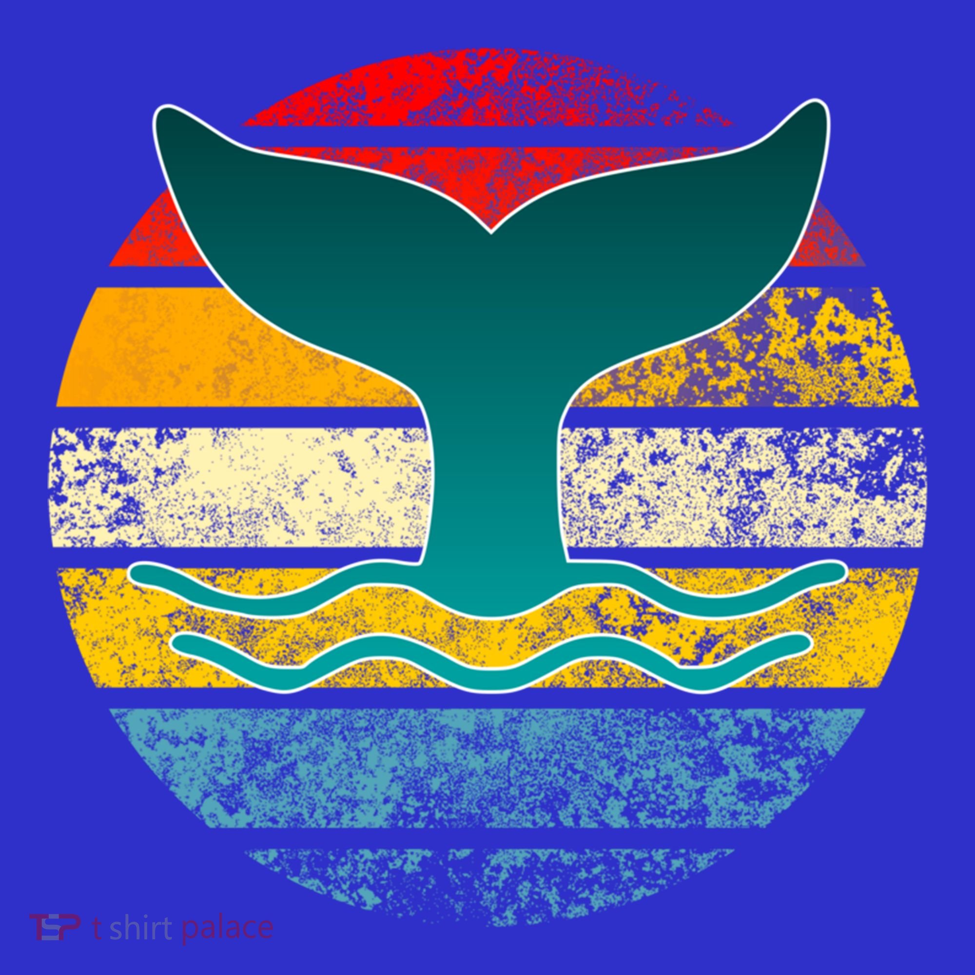 Whale Tail Save The Whale Retro Distressed Oceanic Sunset Gift Kids T-Shirt