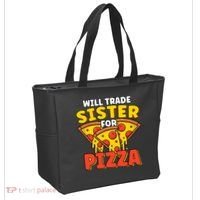 Will Trade Sister For Pizza Funny Tote Bag thumb 2