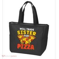 Will Trade Sister For Pizza Funny Tote Bag thumb 3