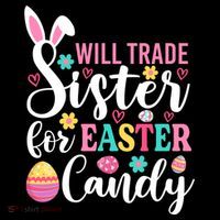 Will Trade Sister For Easter Candy Great Gift Easter Day Gift Doggie Tank thumb 4