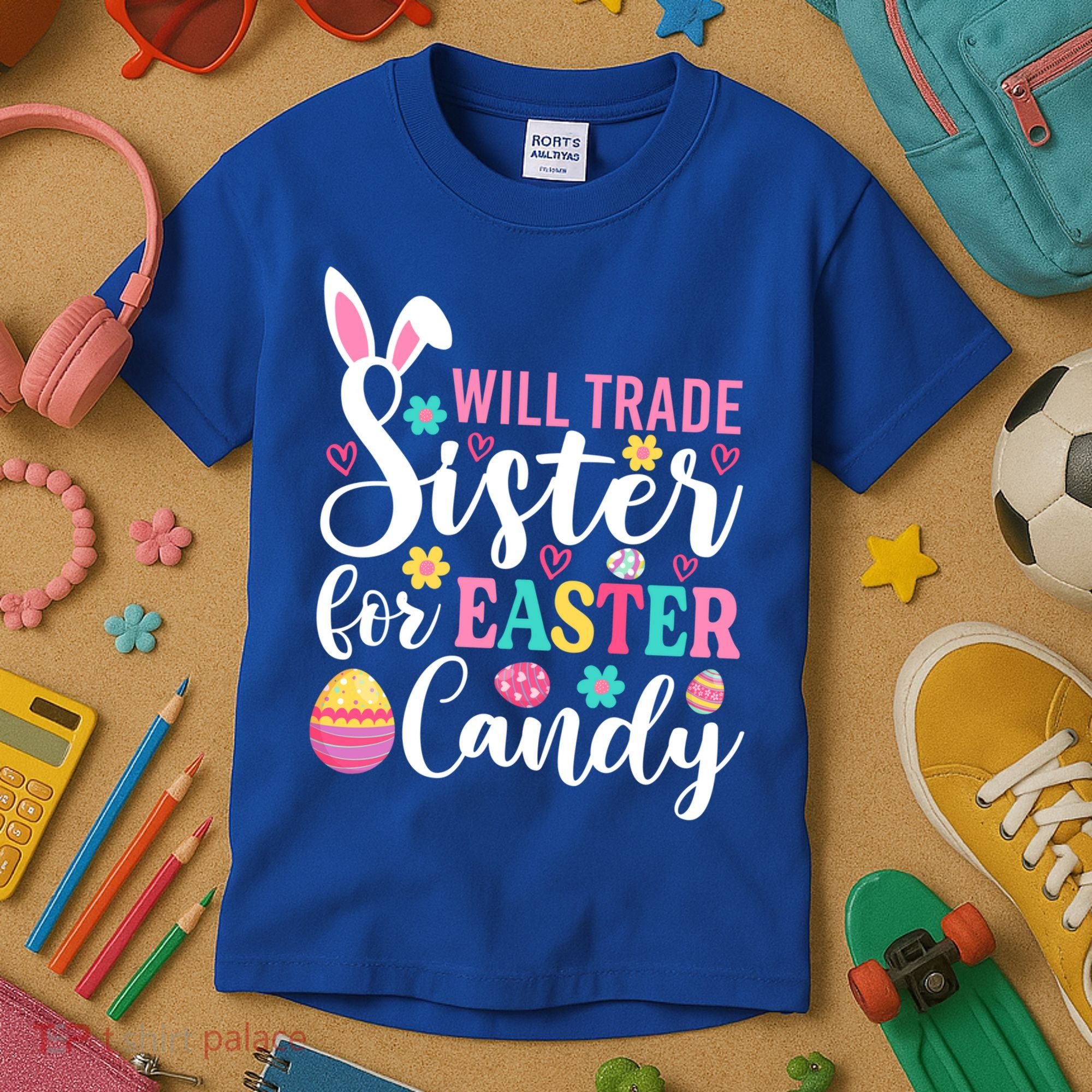 Will Trade Sister For Easter Candy Great Gift Easter Day Gift Kids T-Shirt