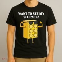 Want To See My Six Pack Bricks Lover Master Builder T-Shirt thumb 3