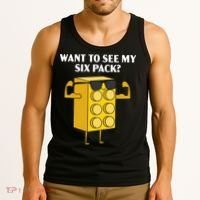 Want To See My Six Pack Bricks Lover Master Builder Tank Top thumb 3