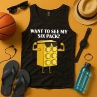 Want To See My Six Pack Bricks Lover Master Builder Tank Top thumb 4