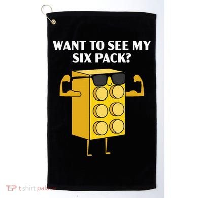 Want To See My Six Pack Bricks Lover Master Builder Golf Towel