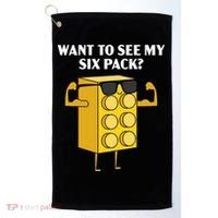 Want To See My Six Pack Bricks Lover Master Builder Golf Towel thumb 0