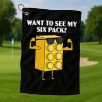 Want To See My Six Pack Bricks Lover Master Builder Golf Towel thumb 1