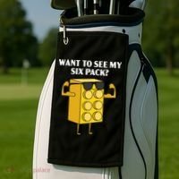 Want To See My Six Pack Bricks Lover Master Builder Golf Towel thumb 2