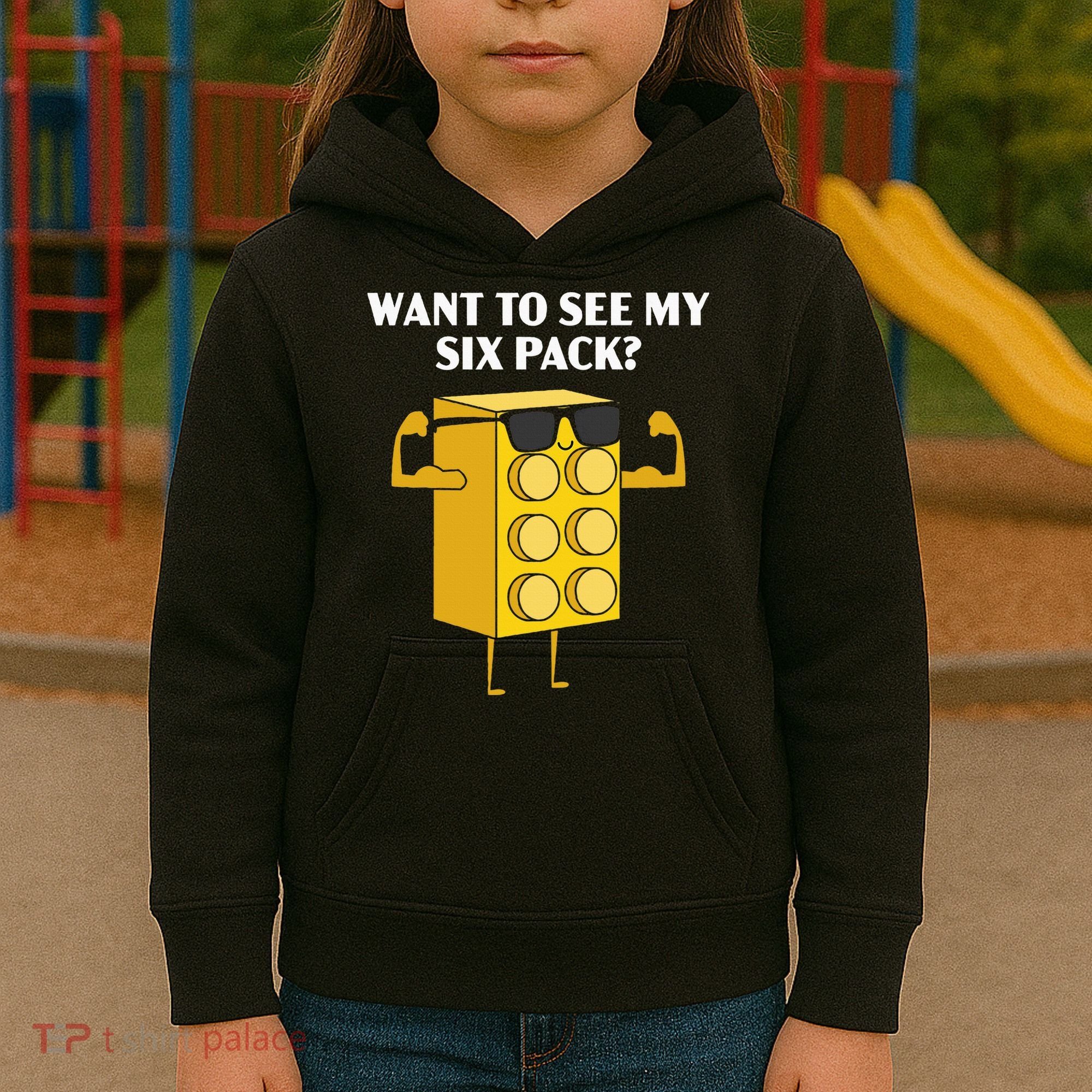 Want To See My Six Pack Bricks Lover Master Builder Kids Hoodie