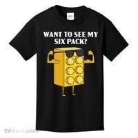 Want To See My Six Pack Bricks Lover Master Builder Kids T-Shirt thumb 0