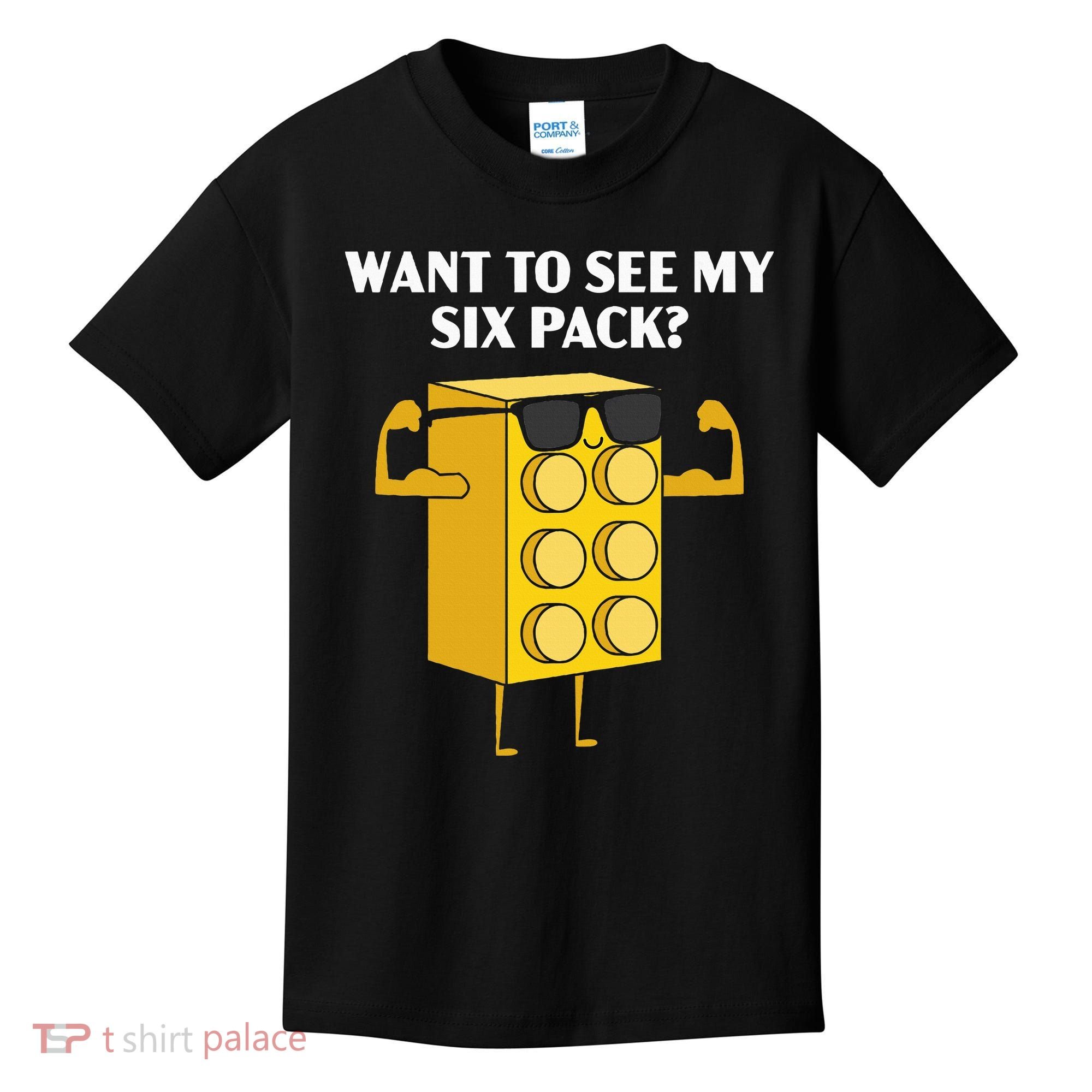 Want To See My Six Pack Bricks Lover Master Builder Kids T-Shirt
