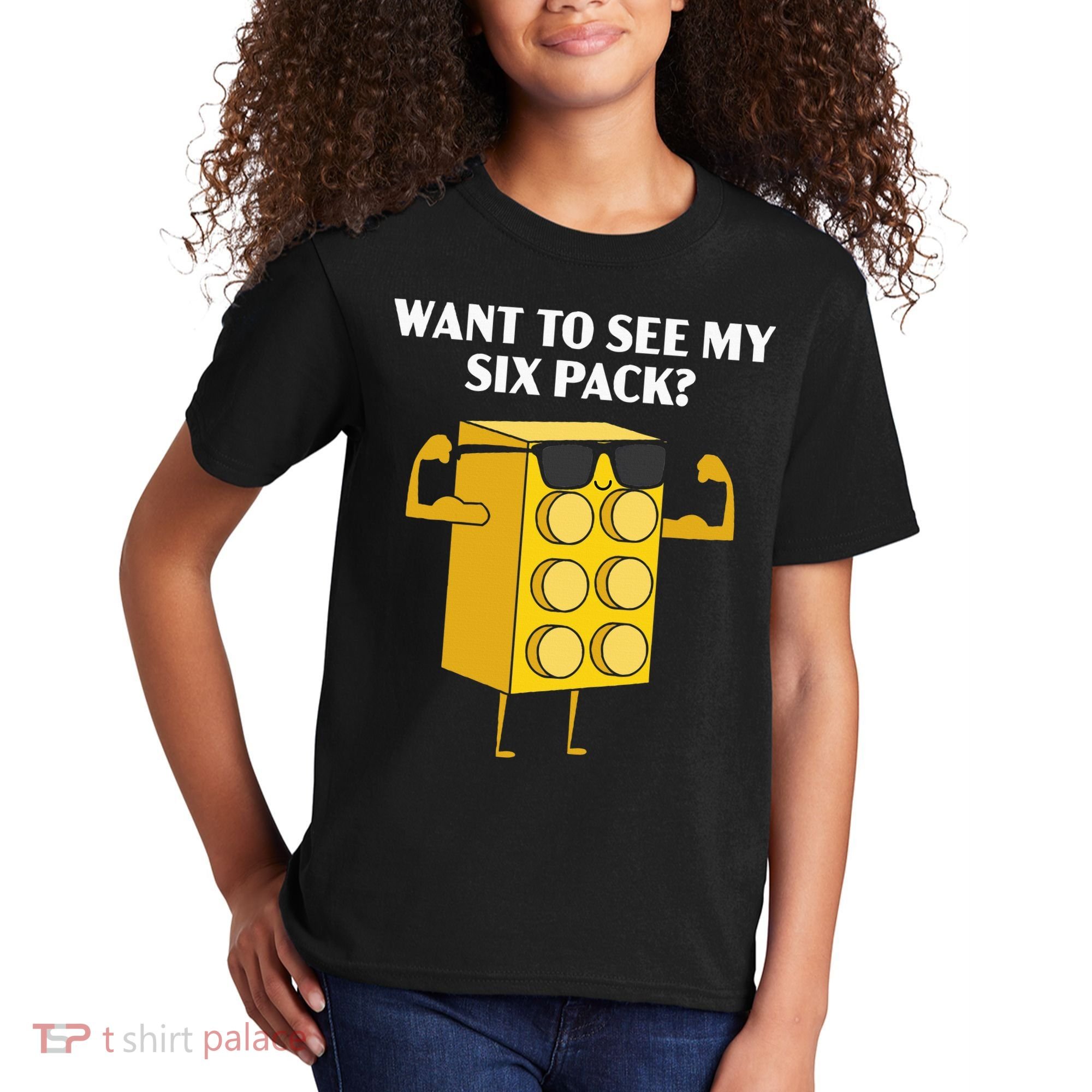 Want To See My Six Pack Bricks Lover Master Builder Kids T-Shirt