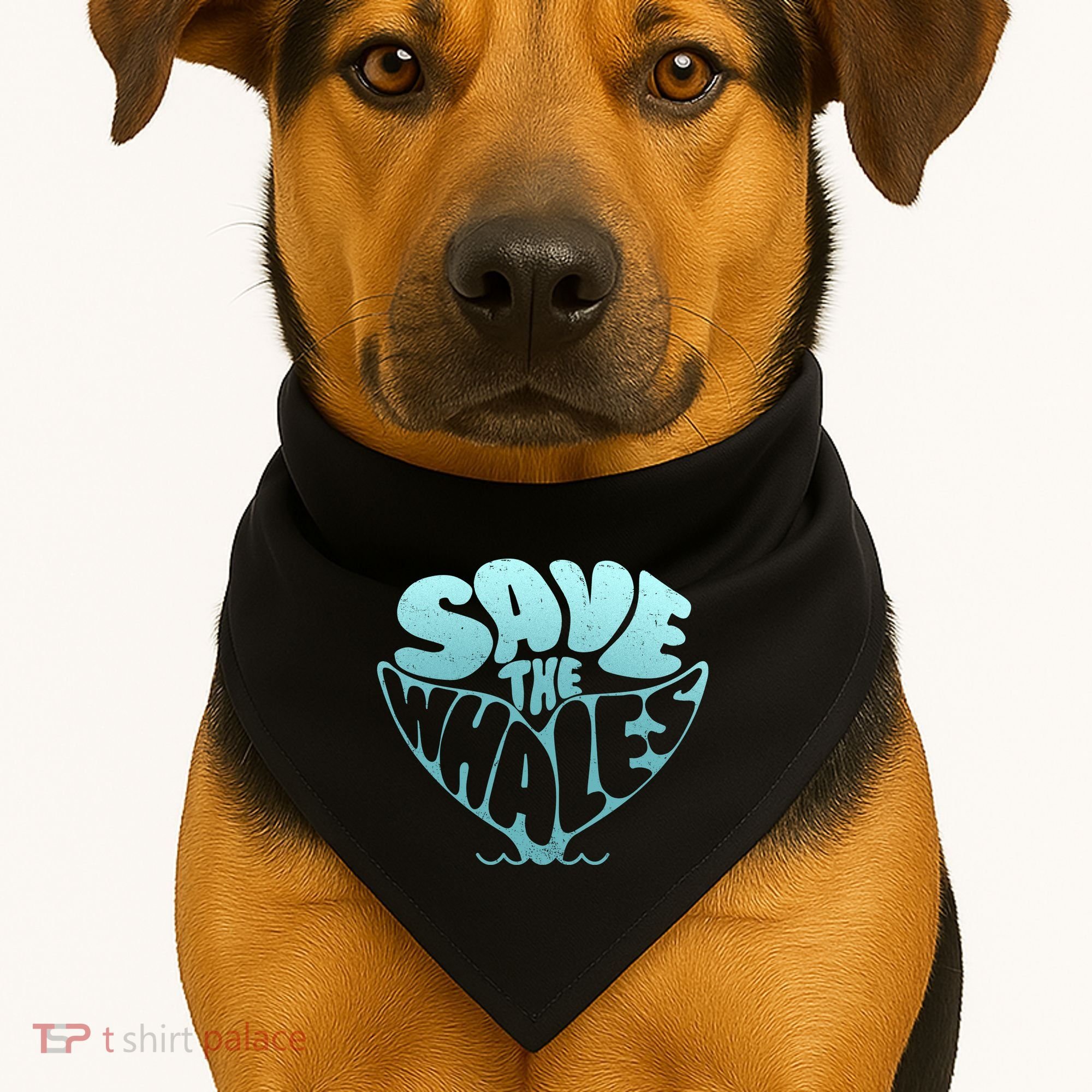 Whale Tail Save The Whales USA-Made Doggie Bandana