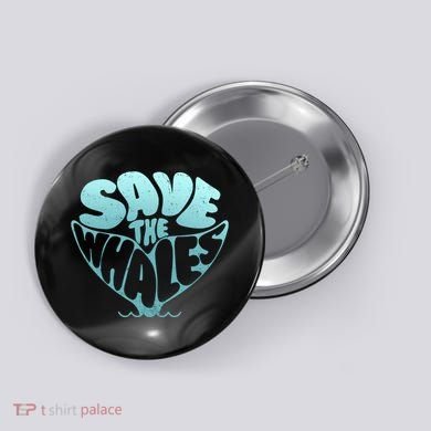 Whale Tail Save The Whales Button