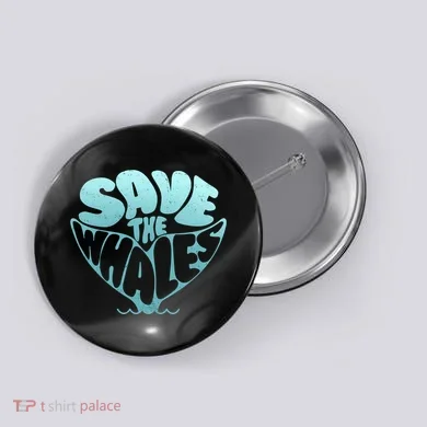 Whale Tail Save The Whales Button