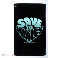 Whale Tail Save The Whales Golf Towel thumb 0