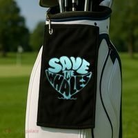 Whale Tail Save The Whales Golf Towel thumb 2