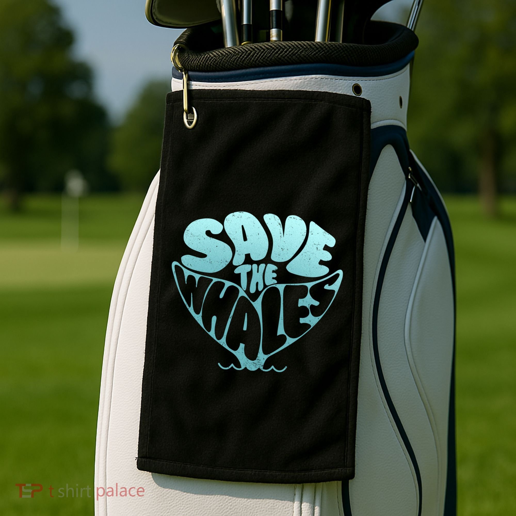 Whale Tail Save The Whales Golf Towel