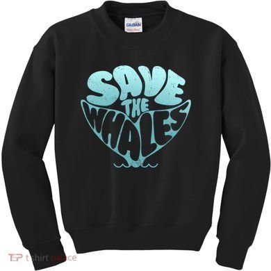 Whale Tail Save The Whales Kids Sweatshirt