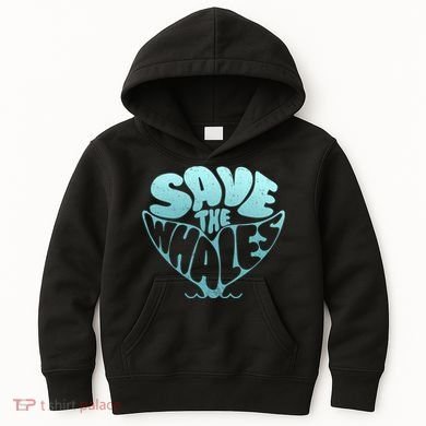 Whale Tail Save The Whales Kids Hoodie