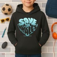 Whale Tail Save The Whales Kids Hoodie thumb 2