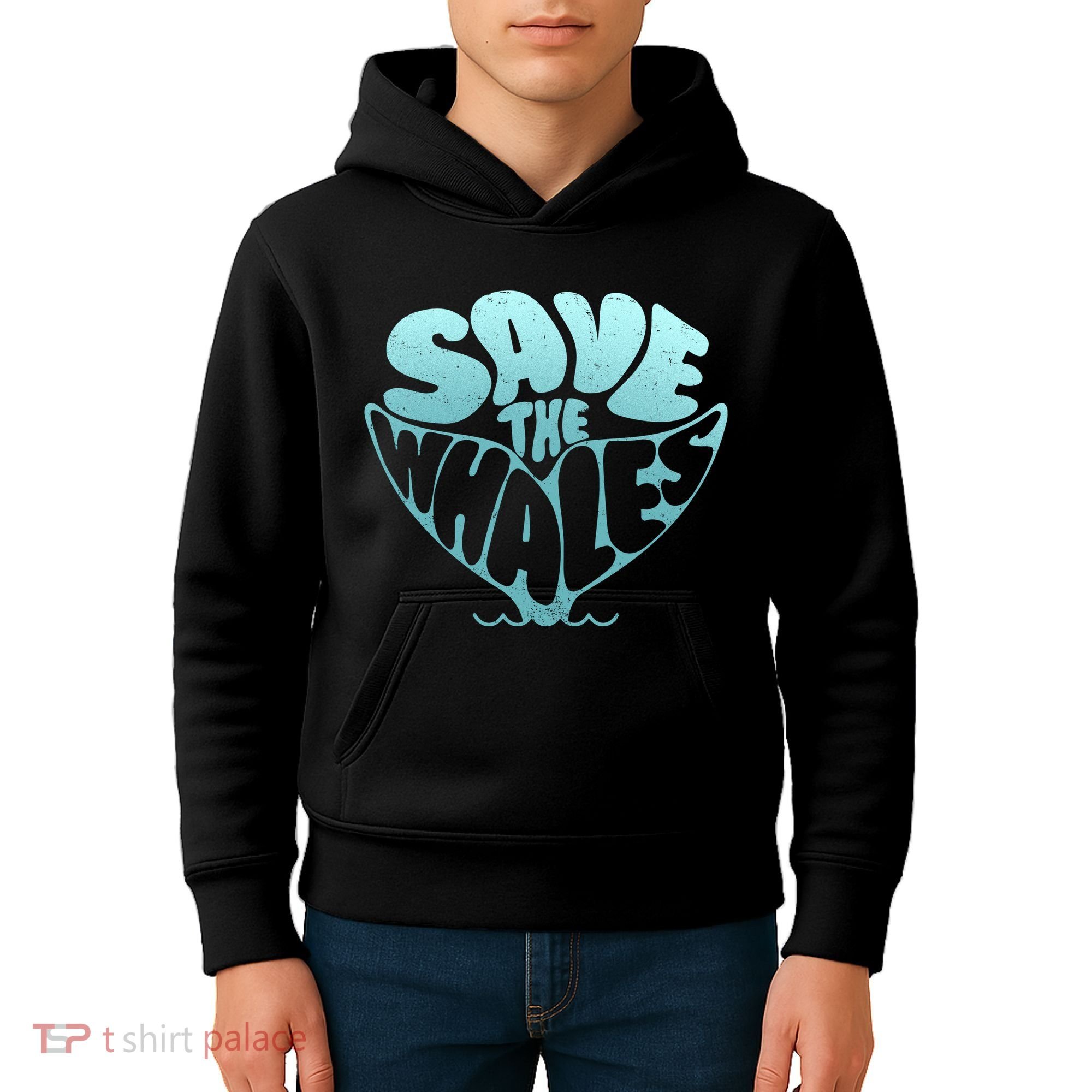 Whale Tail Save The Whales Kids Hoodie