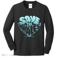Whale Tail Save The Whales Kids Long Sleeve Shirt thumb 0